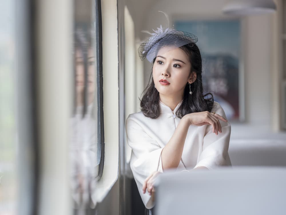 Pensive Woman by Window by Cai ning — canvas wall art