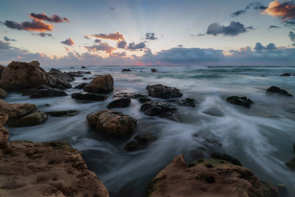 Dramatic Coastal Sunrise by Alon Lubrani — canvas wall art