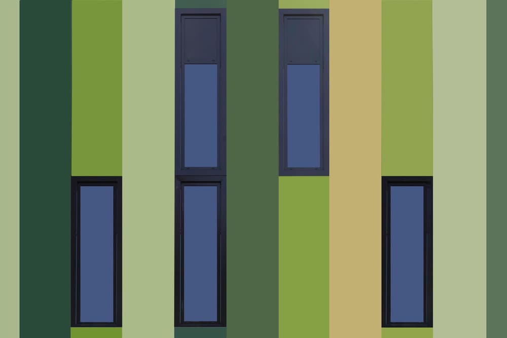 Green Striped Facade by Jan Niezen — canvas wall art