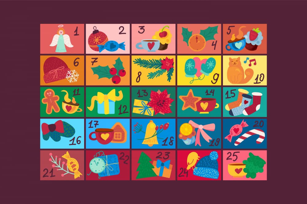 Festive Advent Calendar by Marika Barsrsind — canvas wall art