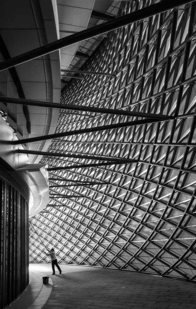 Modern Geometry with Figure by Antoni Figueras — canvas wall art