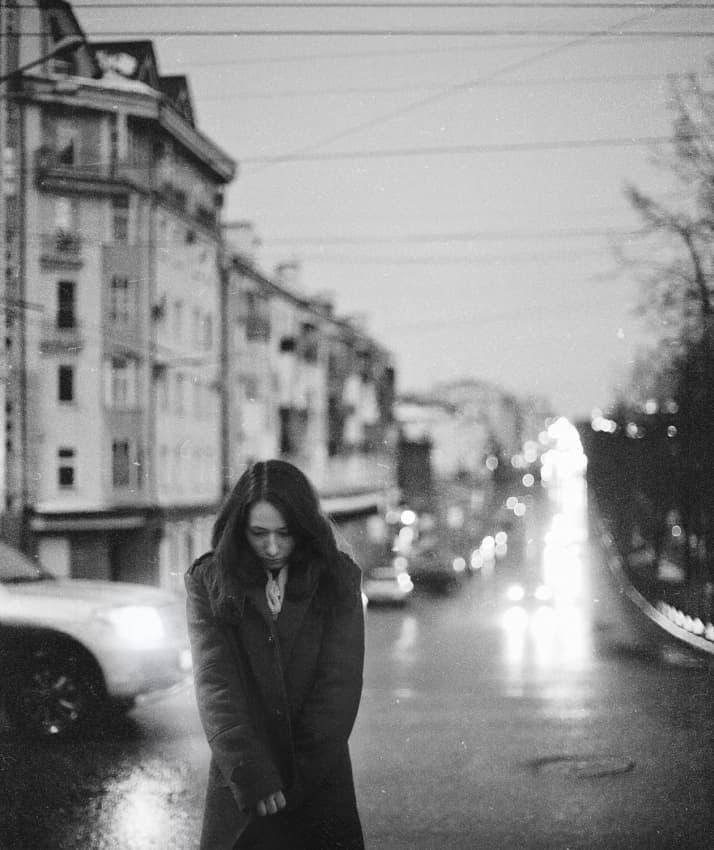 Rainy Night Woman by Tatiana Koshutina — canvas wall art