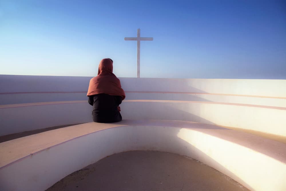 Contemplating the Cross by Marc Apers — canvas wall art