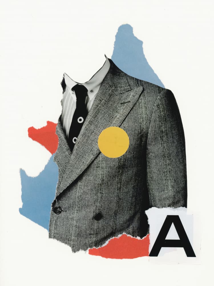 Business Suit Collage by Mikhail Siskoff — canvas wall art