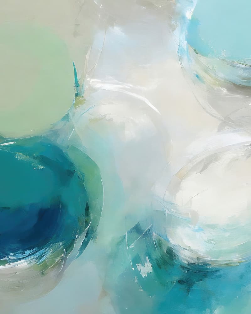 Fluid Teal Circles by Alpenglow Workshop — canvas wall art