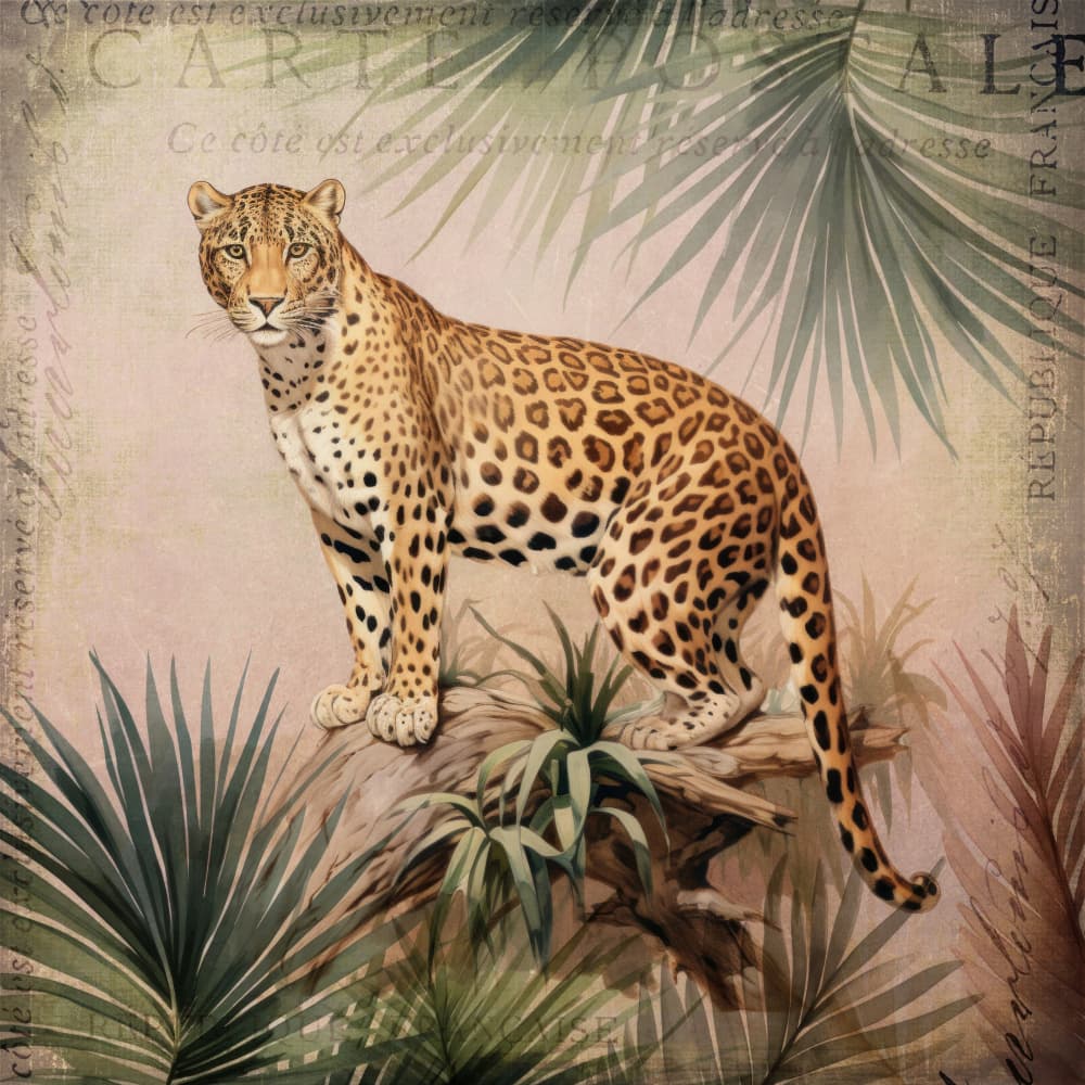 Vintage Jungle Leopard by Andrea Haase — canvas wall art