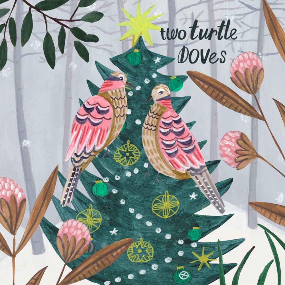 Two turtle Doves by Caroline Bonne Müller — canvas wall art