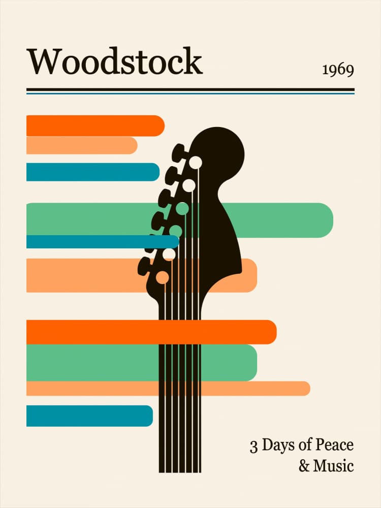 Woodstock Guitar Festival by Retrodrome — canvas wall art