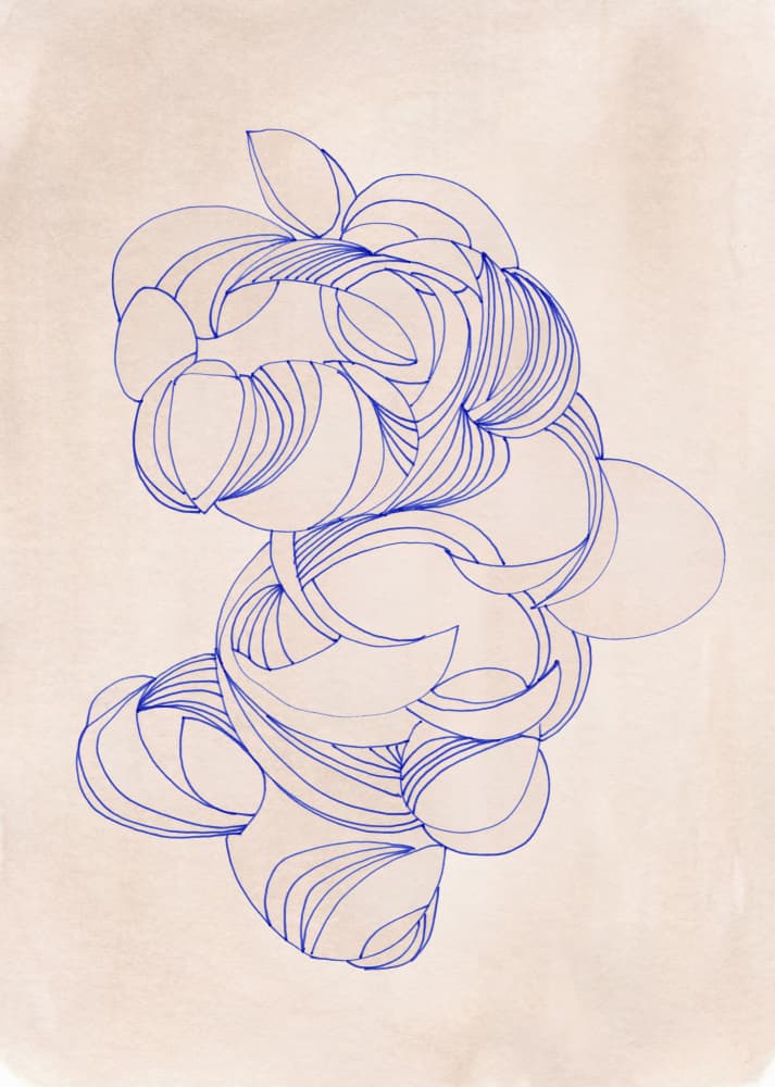 Organic Blue Curves by Jenja Braun — canvas wall art