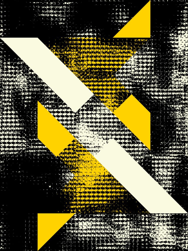 Yellow Geometric Grunge by Petr Strnad — canvas wall art