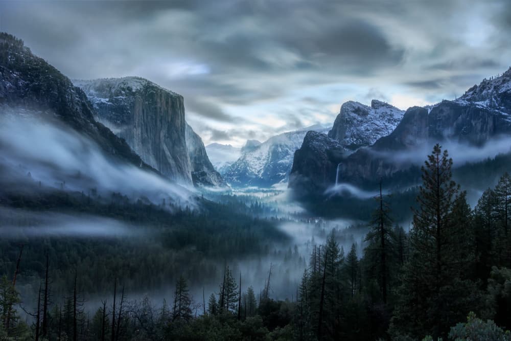 Yosemite Valley Winter Fog by Johnny Zhang — canvas wall art
