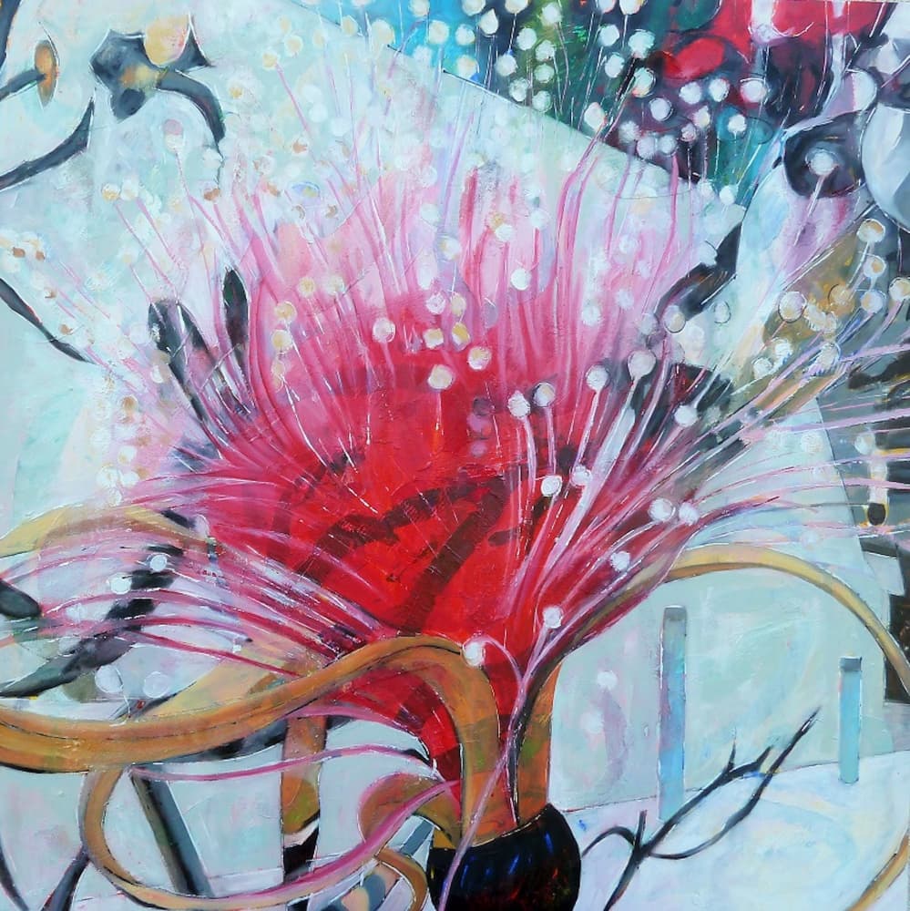 Vibrant Abstract Bloom by Barbara Piatti — canvas wall art