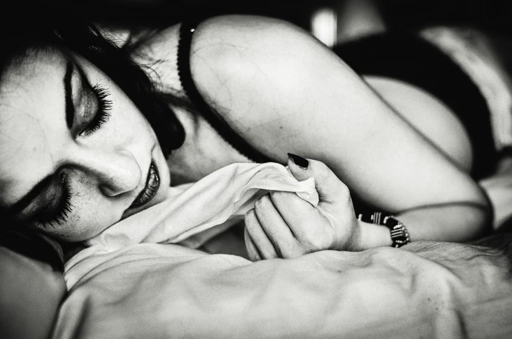 Serene Sleeping Woman by Davide Mennitto — canvas wall art