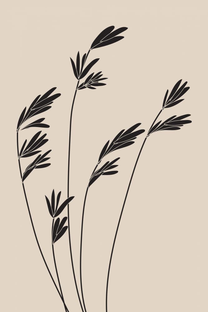 Flowing Botanical Silhouette by Melloi Art Prints — canvas wall art