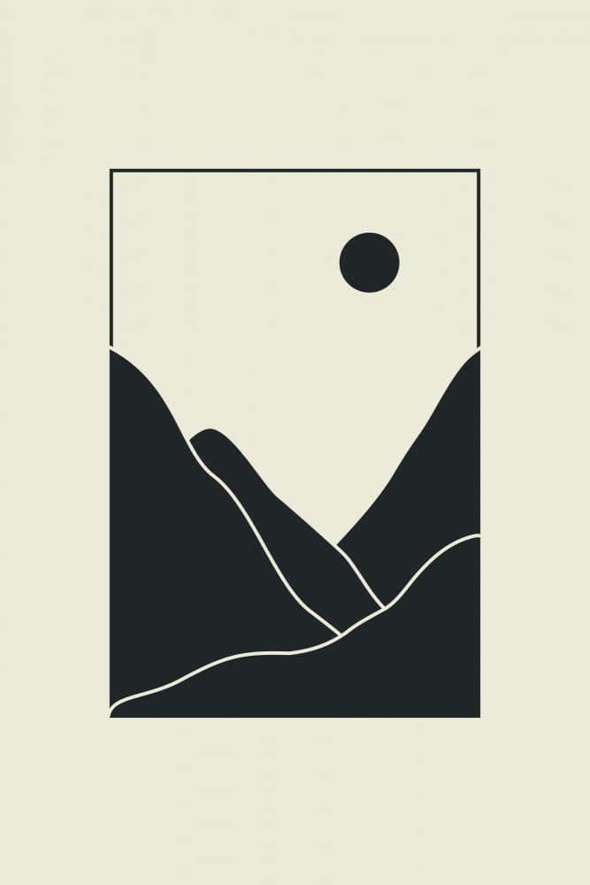 Minimalist Mountain Sun by jay stanley — canvas wall art