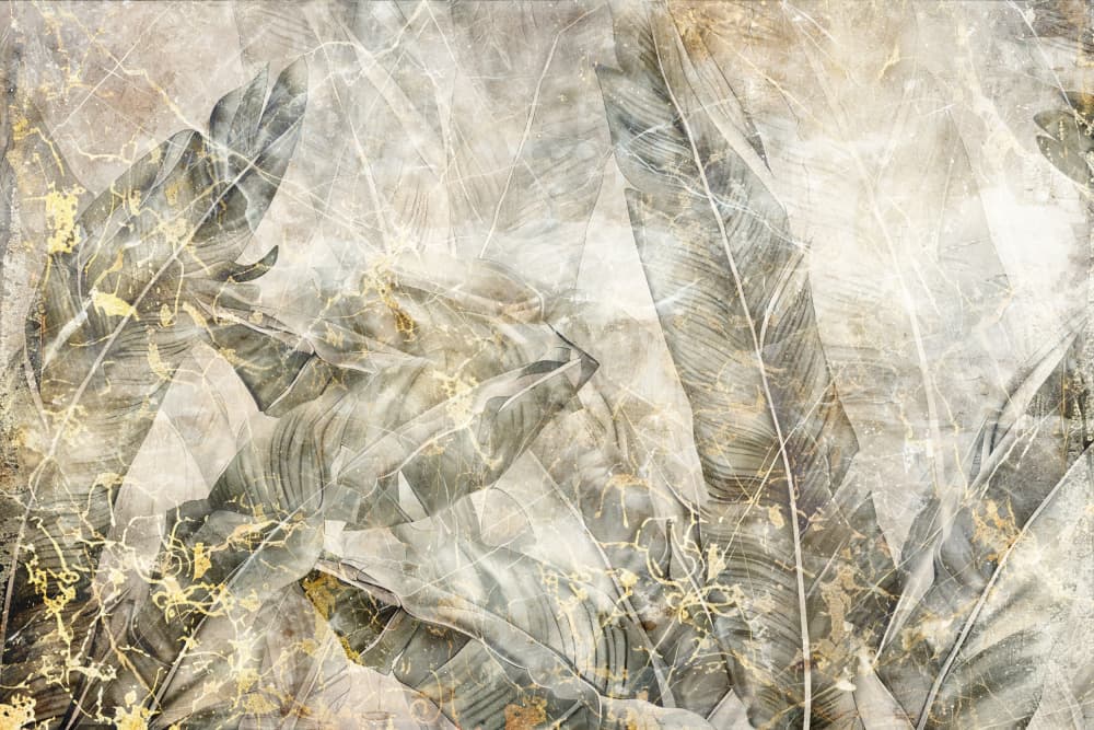Golden Tropical Marble by Rafal Kulik — canvas wall art