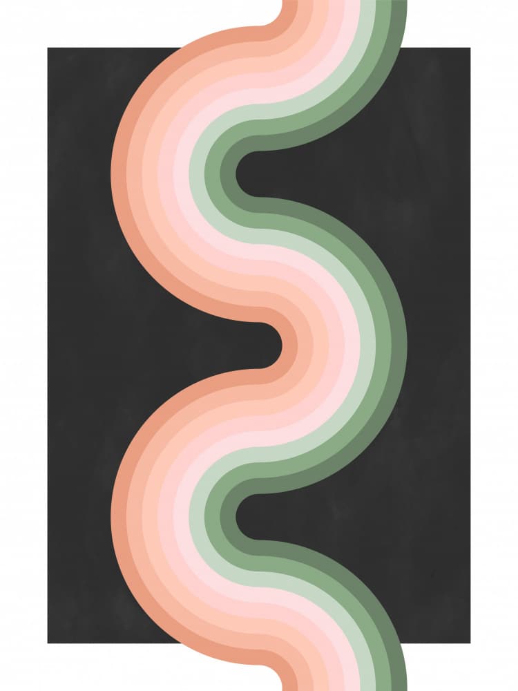 Retro Wavy Gradient by Elena Ristova — canvas wall art