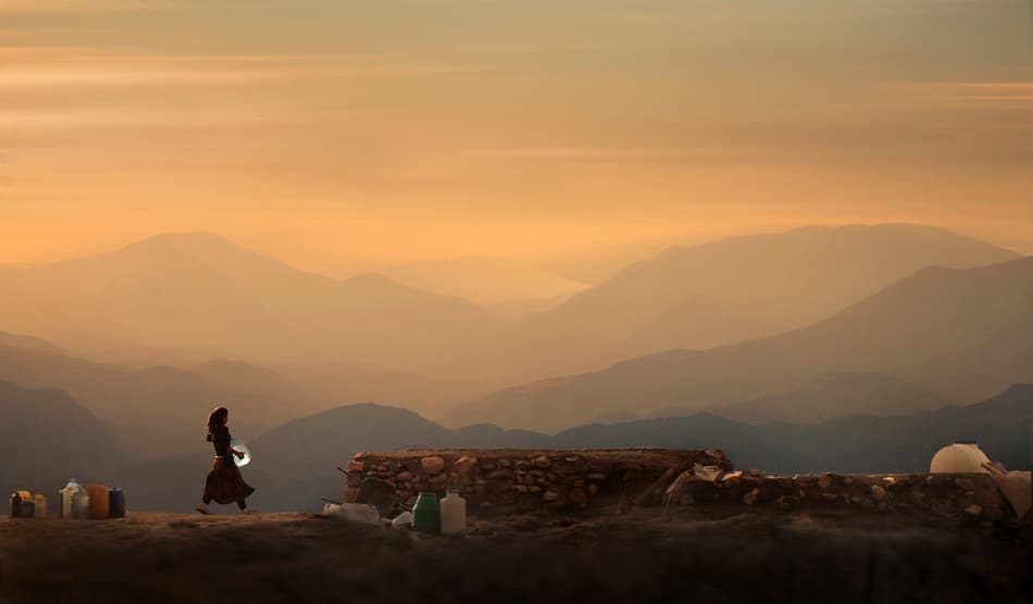 Golden Hour Mountain Journey by Lou Urlings — canvas wall art