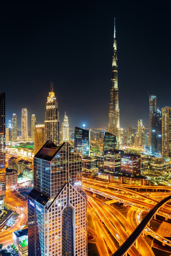 Dubai Night Lights by Md. Arifuzzaman — canvas wall art