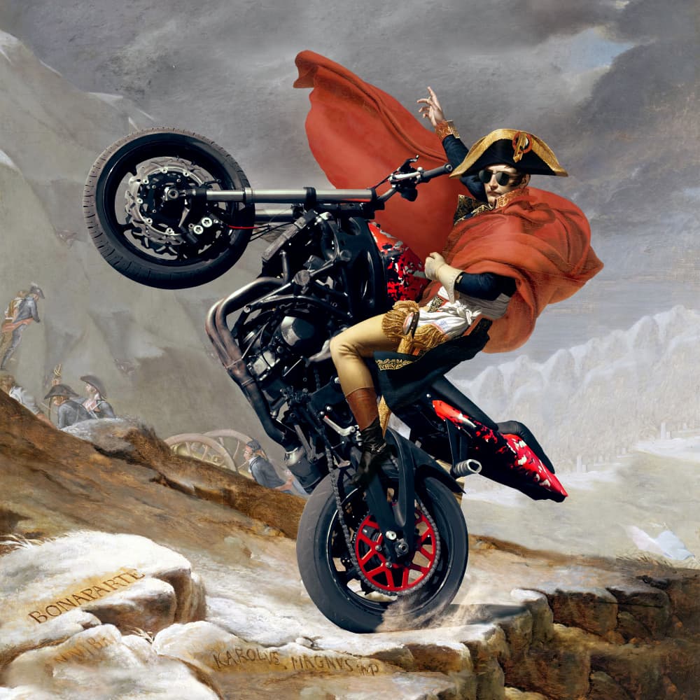 Napoleon's Alpine Wheelie by Artem Pozdniakov — canvas wall art