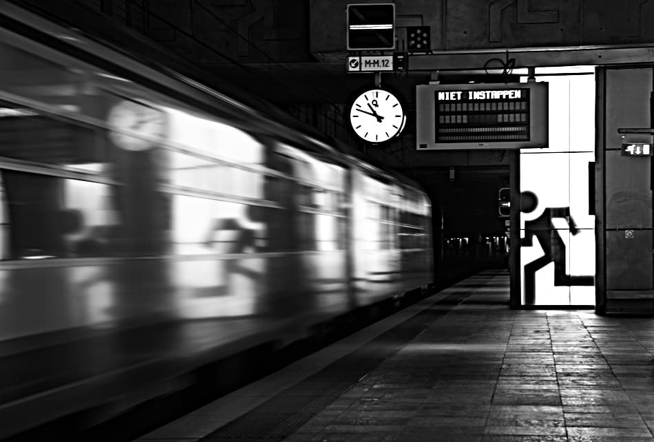 Underground Transit Blur by Hilde Ghesquiere — canvas wall art