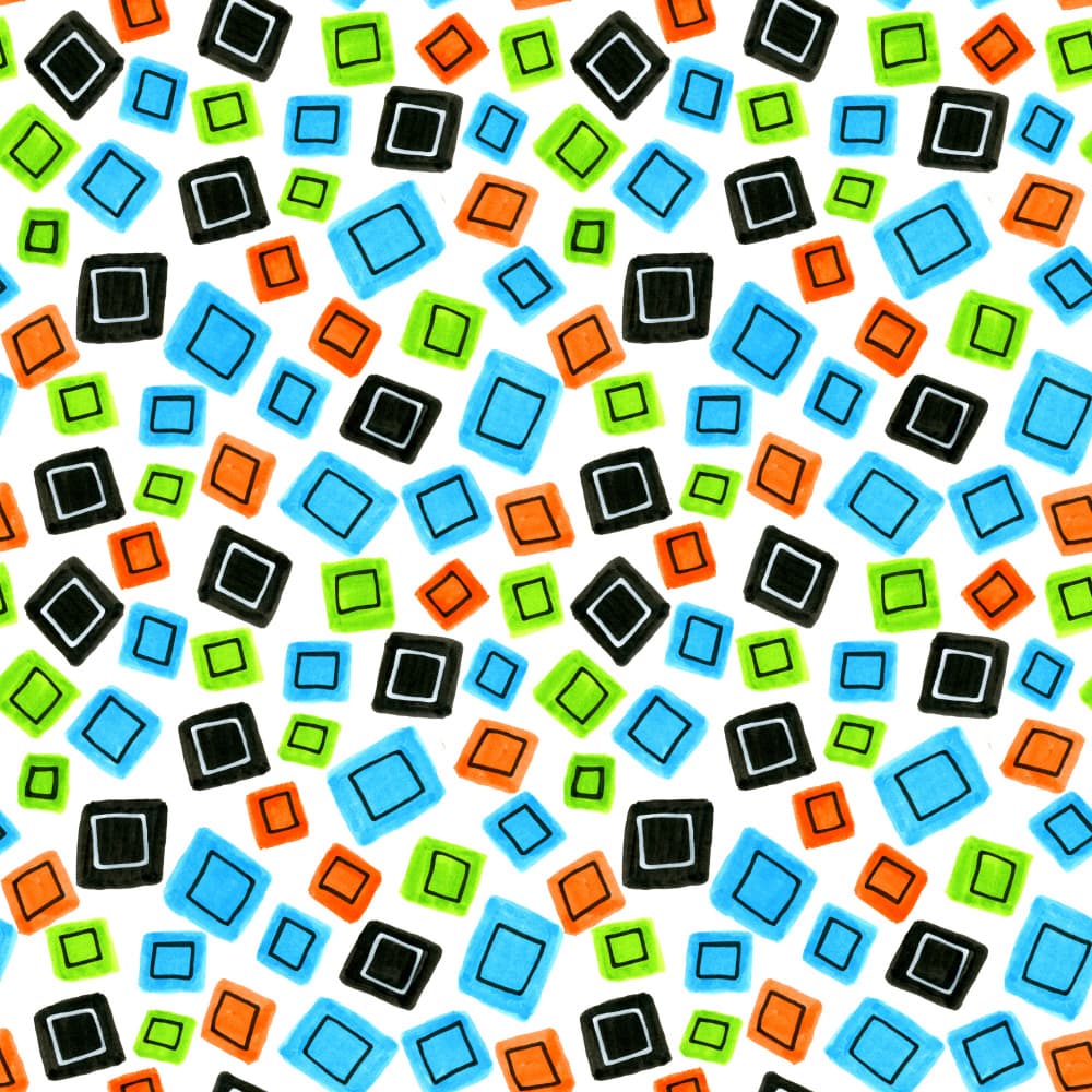Scattered Colorful Squares by Michele Channell — canvas wall art