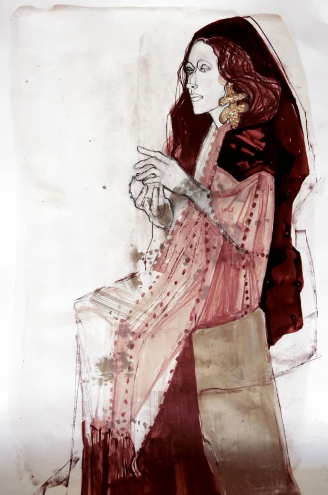 Elegant Woman Contemplating by Doris Schmitz — canvas wall art