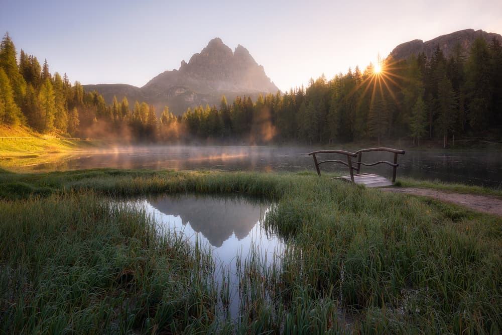 Misty Mountain Sunrise by Daniel Gastager — canvas wall art