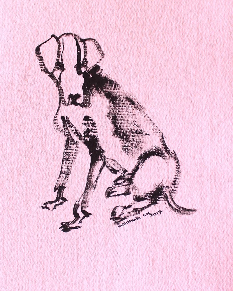 Ink Dog Sketch by Santhosh ch — canvas wall art