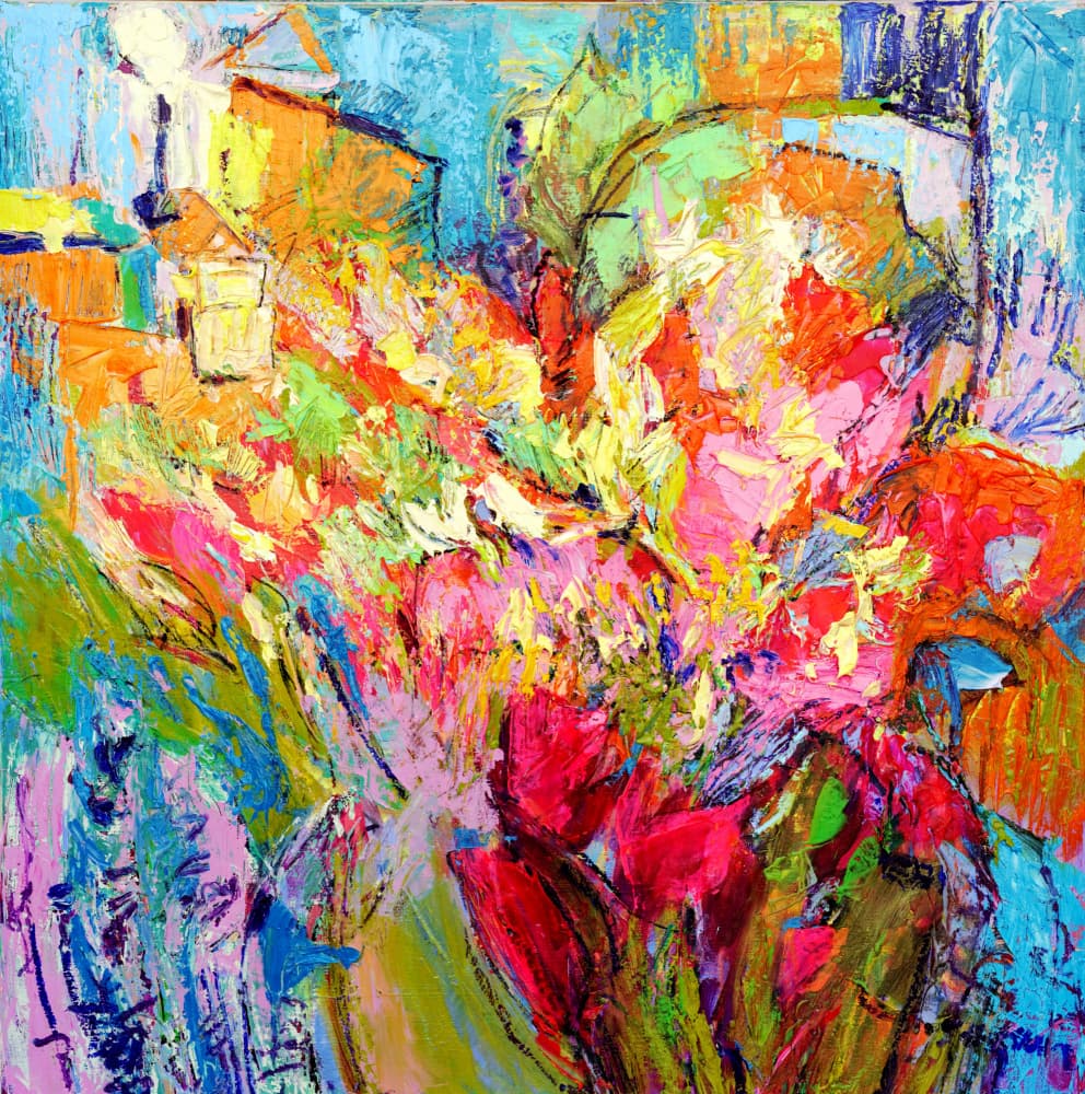Brilliant Bloom Scape by Dorothy Fagan — canvas wall art