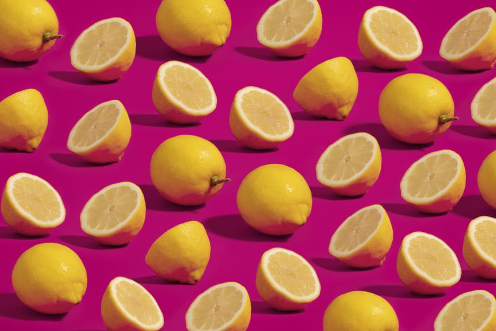 Pink Lemon Pattern by Julia Ramiro — canvas wall art