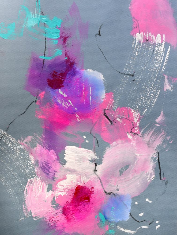 Vibrant Abstract Blooms by Kirsten Handelmann — canvas wall art
