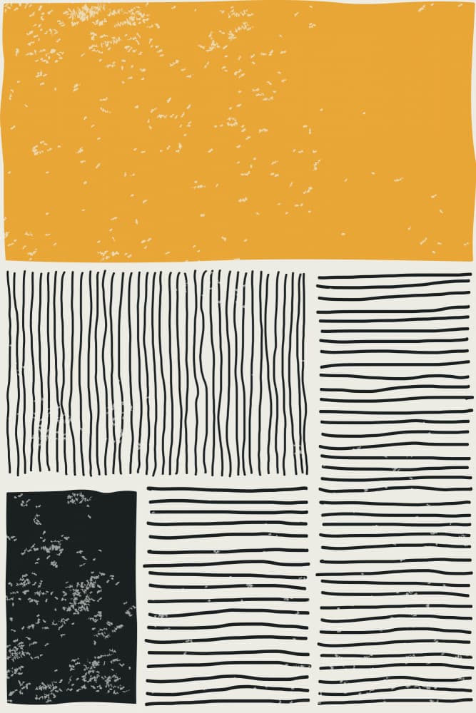 Ochre Line Geometry by jay stanley — canvas wall art