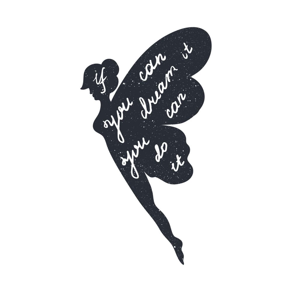 Empowering Fairy Silhouette by Marika Barsrsind — canvas wall art