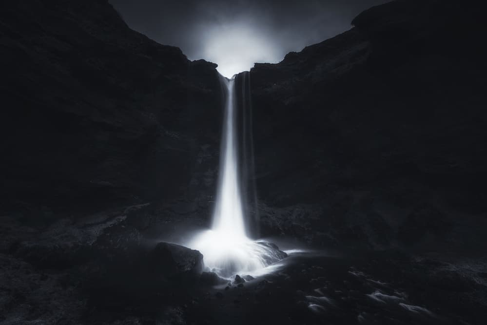 Dramatic Waterfall Light by David Martin Castan — canvas wall art