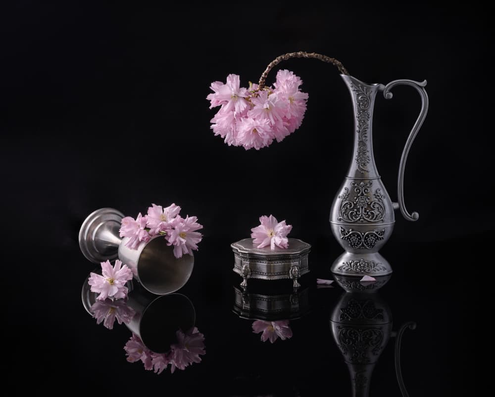 Silver And Sakura by Alice Sheng — canvas wall art