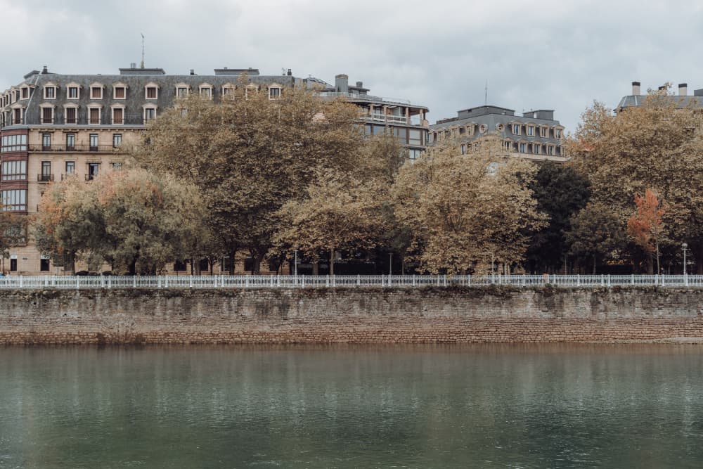 Autumn River City by Aimee Giles — canvas wall art