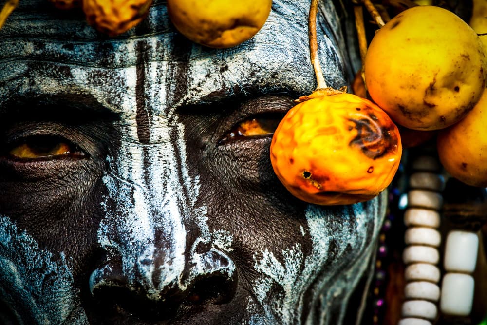 Golden Eyes Tribal Portrait by ManginiPhotography — canvas wall art