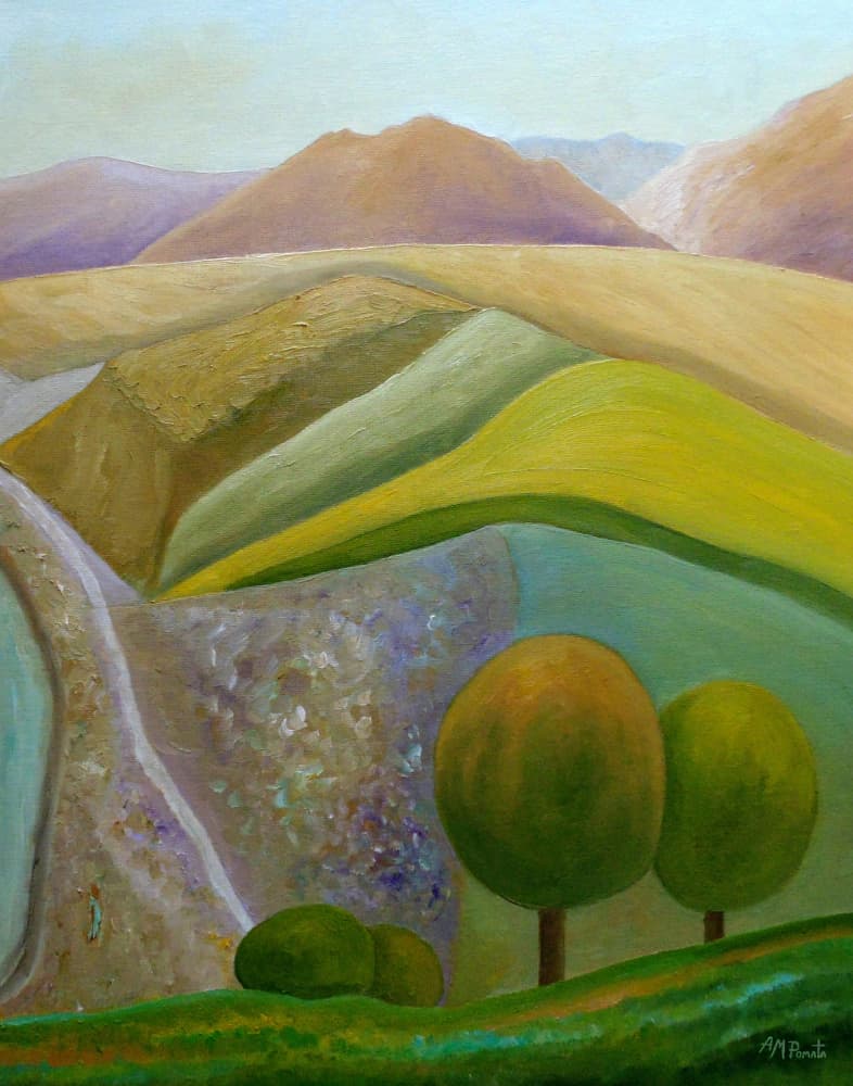 Abstract Countryside Hills by Angeles M. Pomata — canvas wall art
