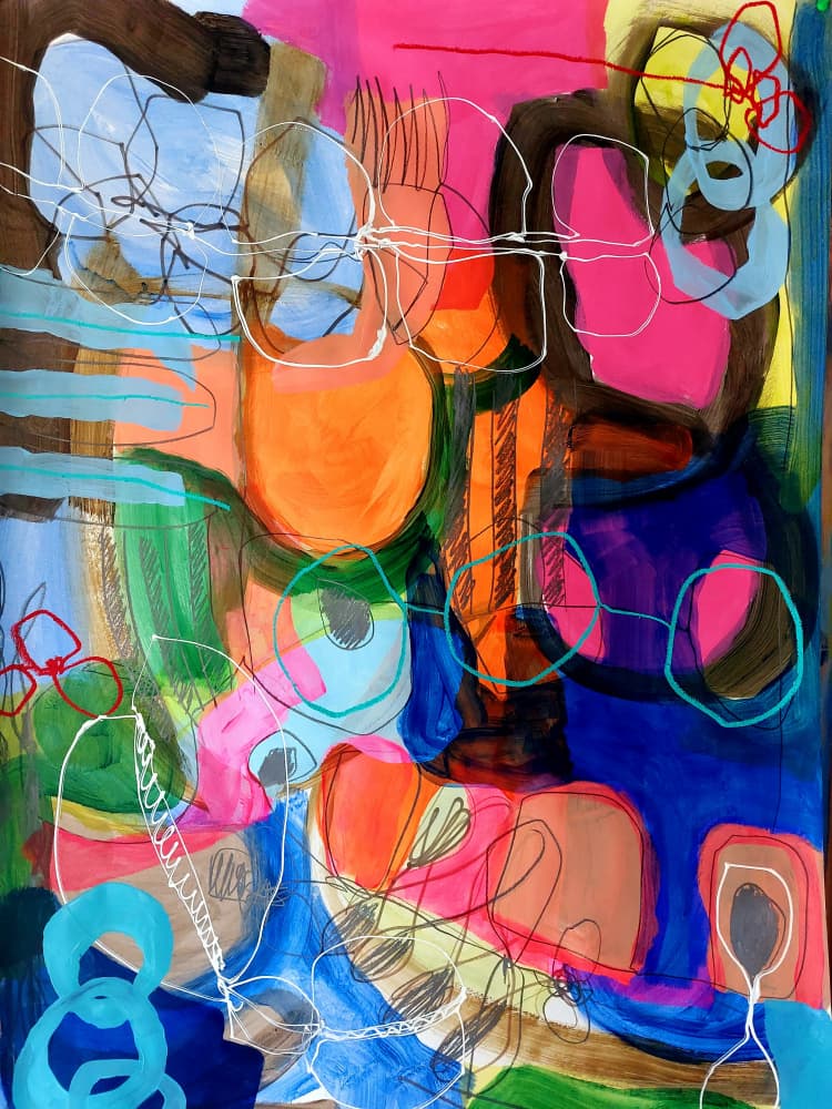Vibrant Abstract Shapes by Monika Riethmueller — canvas wall art