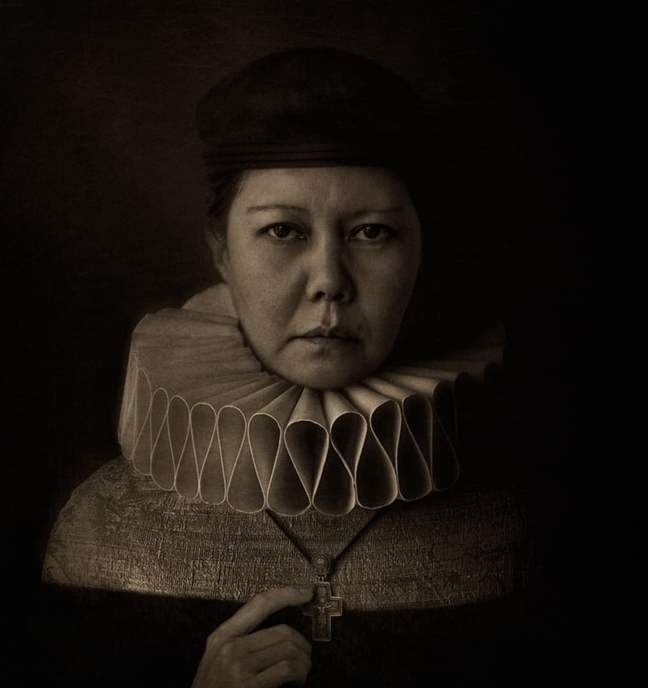 Pensive Woman with Ruff by Svetlana Melik-Nubarova — canvas wall art