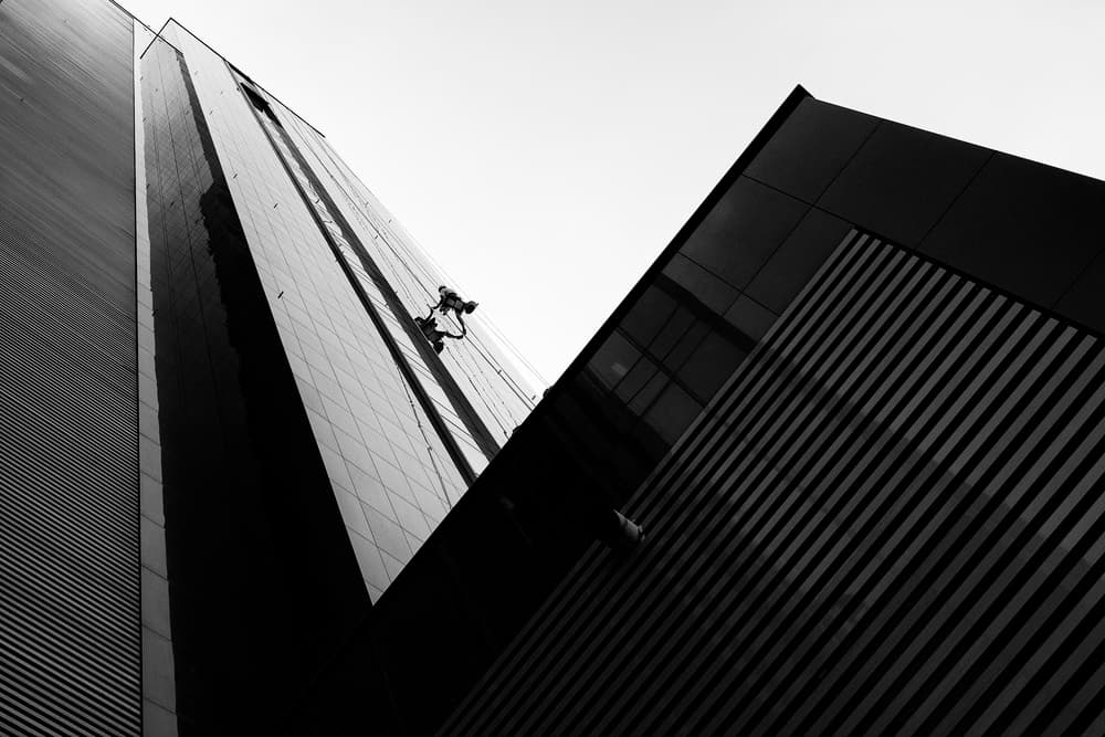 Modern Skyscraper Cleaning by Jurij Bizjak — canvas wall art