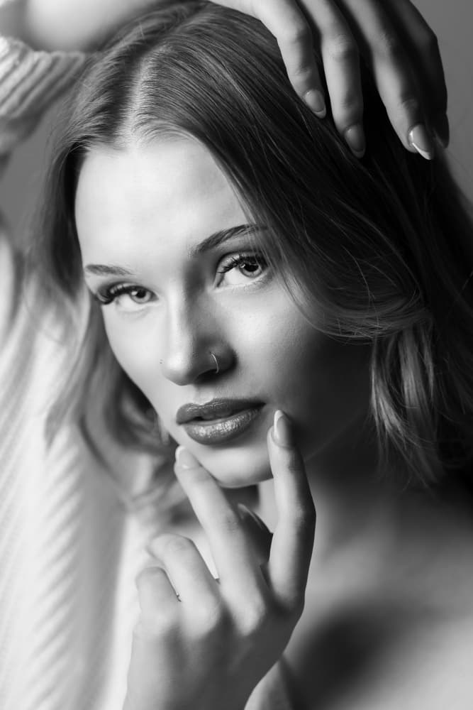 Elegant Woman Portrait by Hardik Pandya — canvas wall art