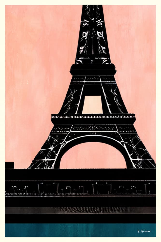 Pink Paris Tower by Bo Anderson — canvas wall art