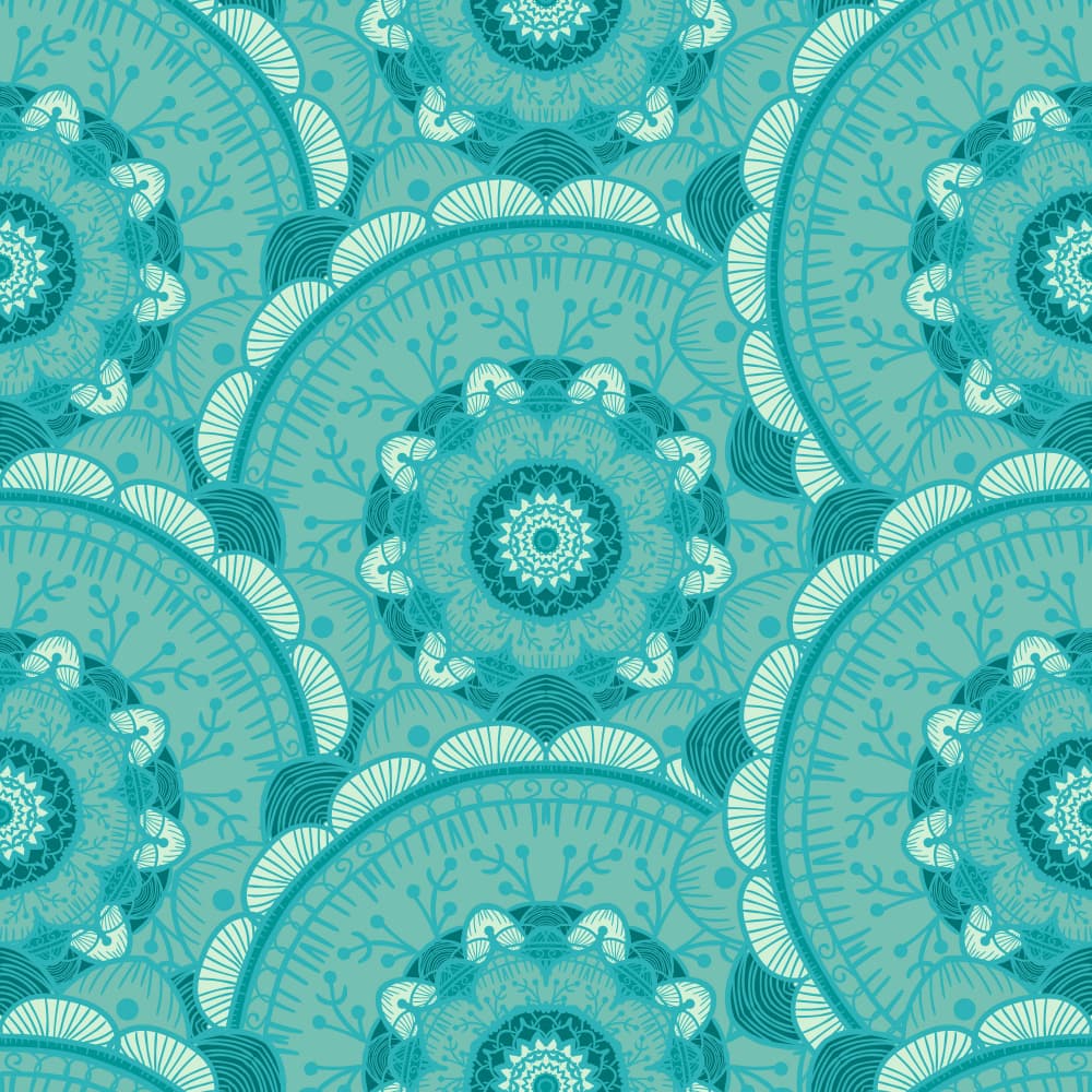 Bohemian Teal Mandalas by Marika Barsrsind — canvas wall art