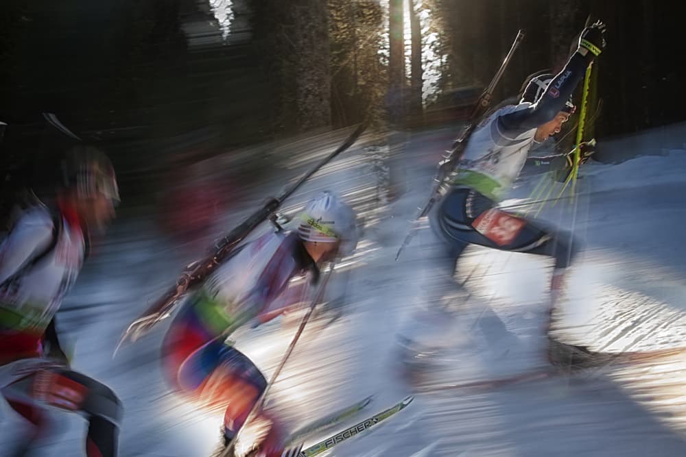 Winter Biathlon Speed by Milan Malovrh — canvas wall art