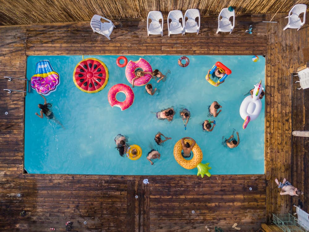 Summer Pool Fun by Or Adar — canvas wall art