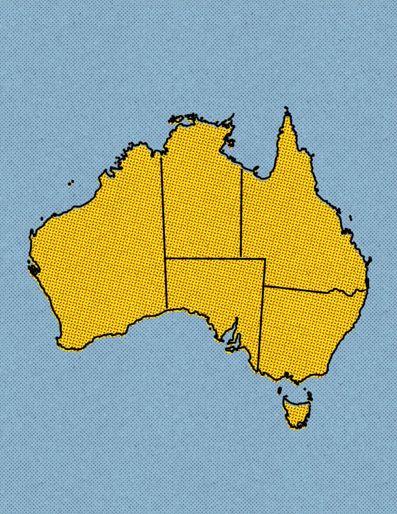 Golden Australia Map by Nicholas — canvas wall art