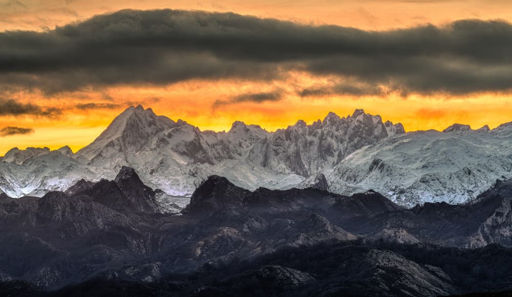 Dramatic Mountain Sunset by Juan I. Cuadrado — canvas wall art