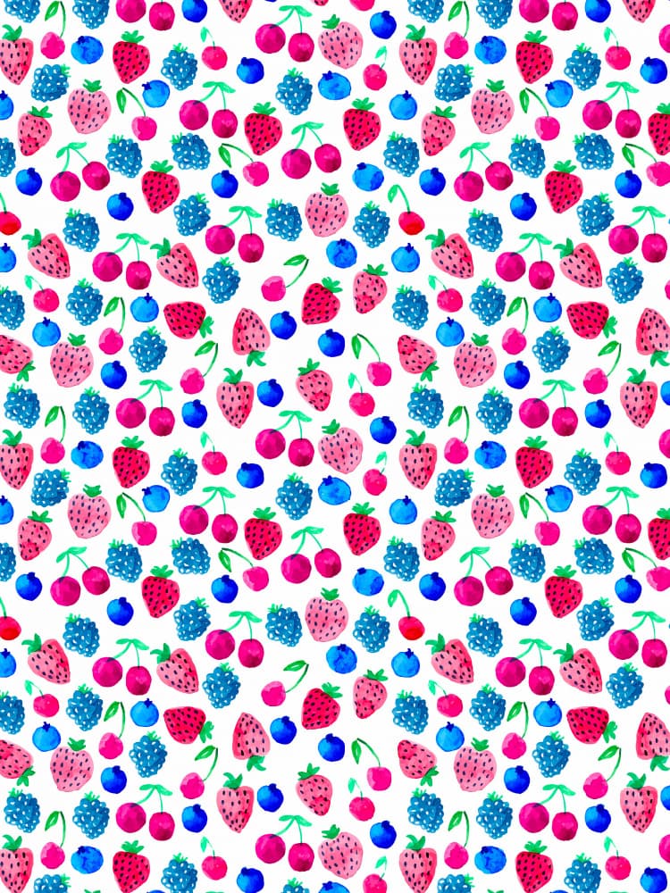 Fresh Berry Pattern by Elizabeth C — canvas wall art
